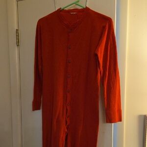 Mens Red Union Suit With Back Flap